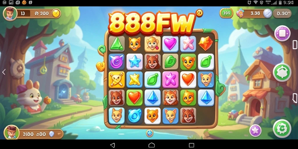 Gameplay seru dan menantang dalam 888FW Match-3.
