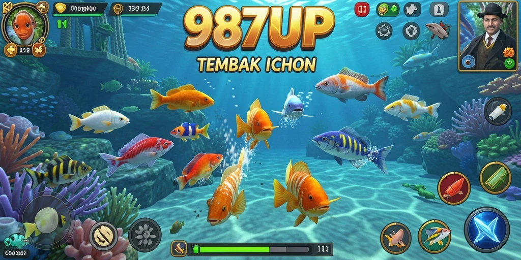 Tampilan gameplay seru dalam Tembak Ikan 987UP.