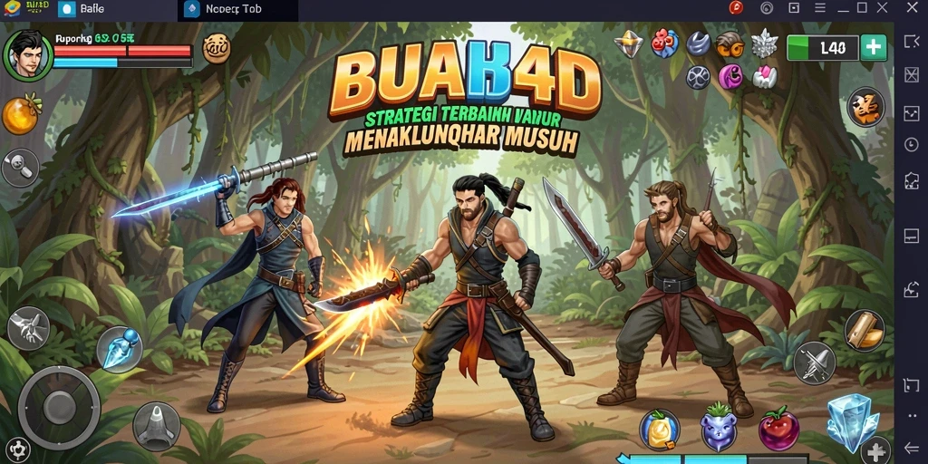 Tangkapan layar utama BUAH4D menampilkan aksi pertempuran strategi yang mendebarkan.