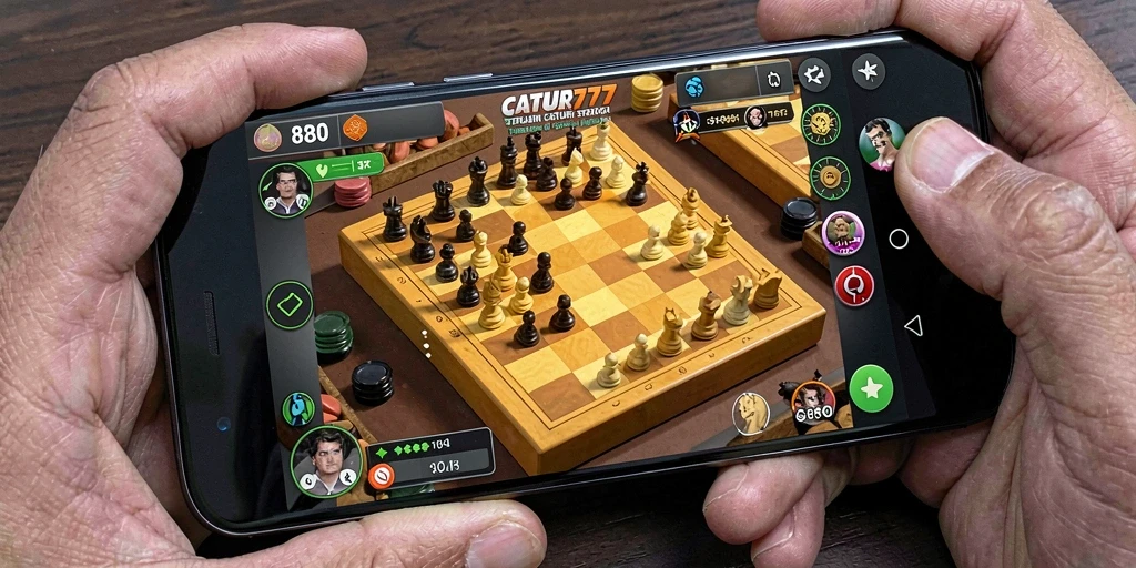 Screenshot gameplay CATUR777 yang menampilkan momen menegangkan catur.
