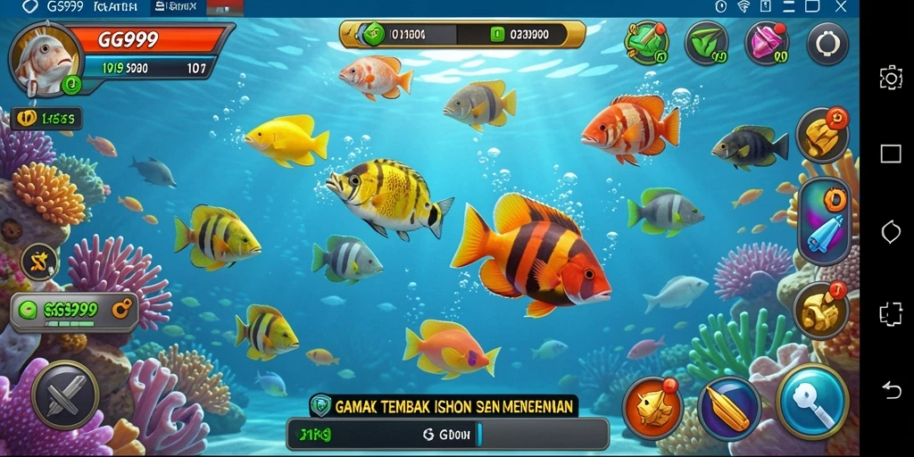 Tampilan gameplay GG999 yang seru dengan aksi Tembak Ikan.