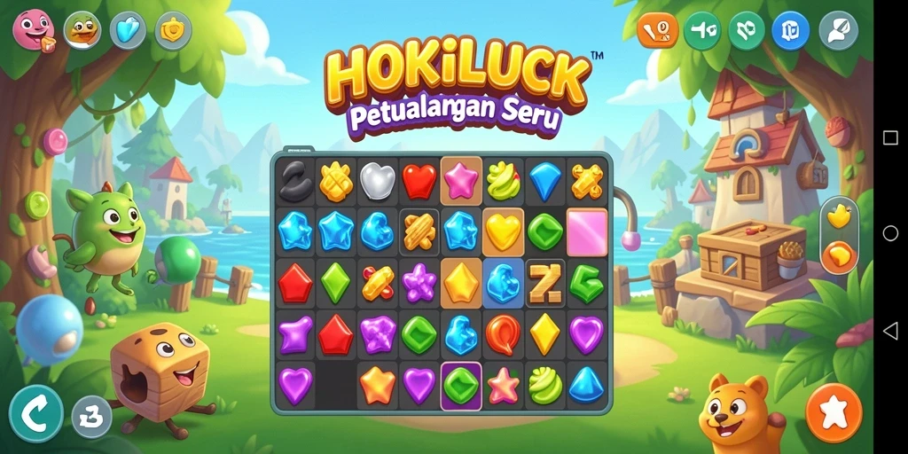 Gameplay menarik HOKILUCK dengan elemen berwarna-warni.