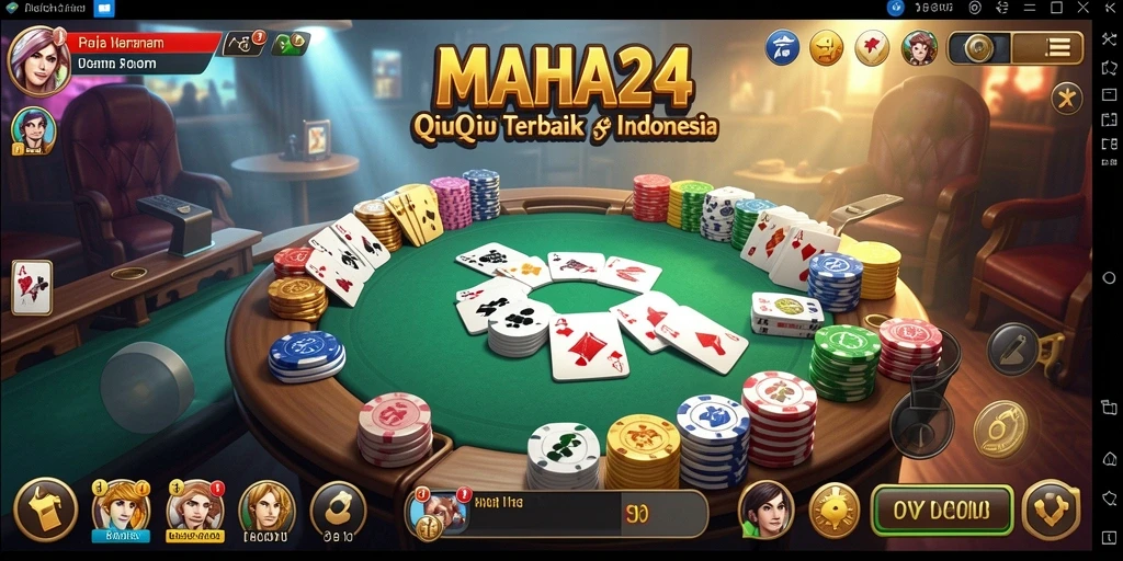 Tampilan gameplay menarik dalam permainan QiuQiu MAHA24.