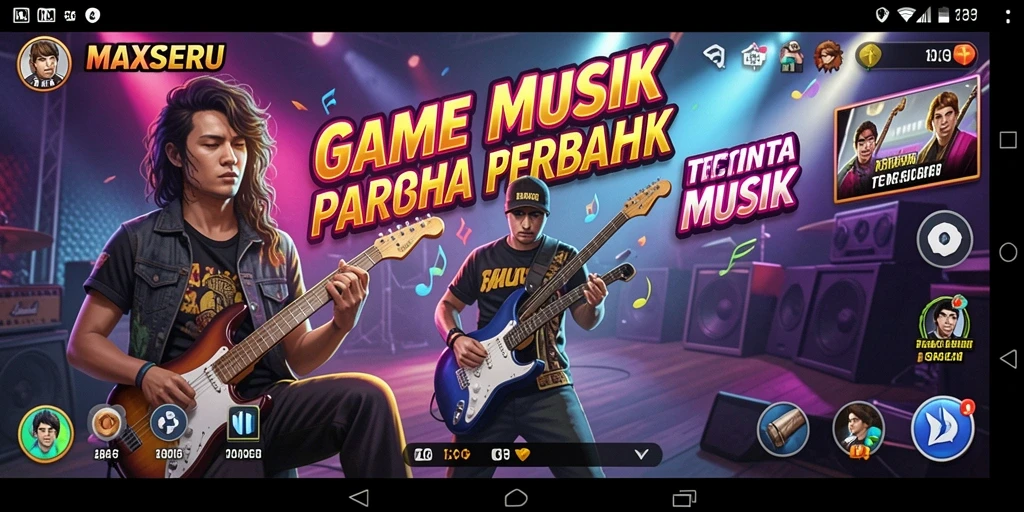 Tangkapan layar gameplay <strong>MAXSERU</strong> yang menampilkan keseruan bermain musik.