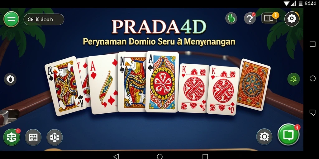 Tampilan gameplay seru dalam PRADA4D dengan domino yang menantang.