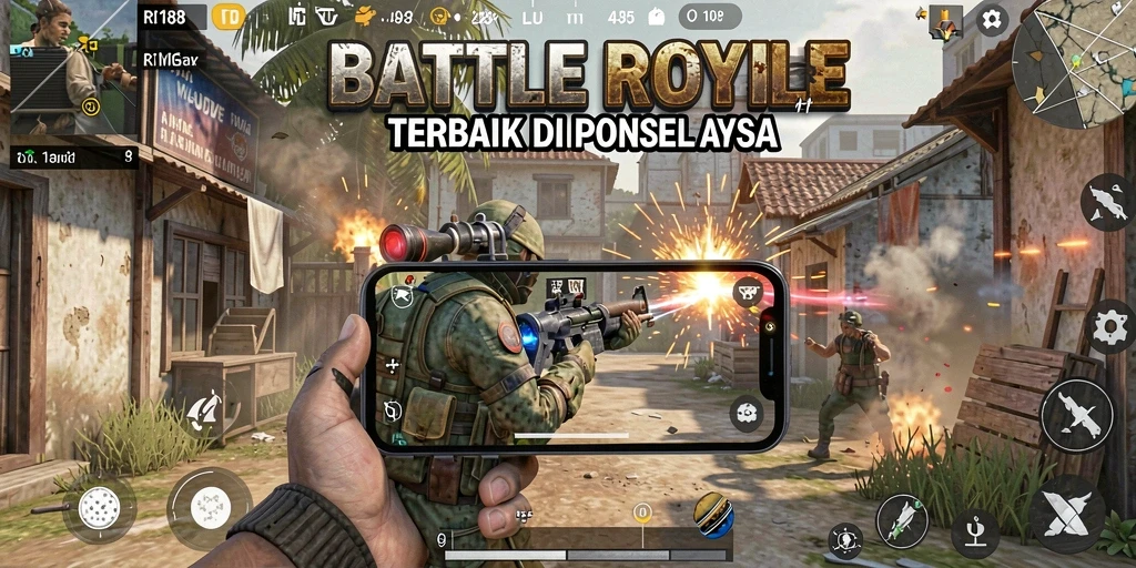Tangkapan layar RI188 menampilkan aksi mendebarkan dalam pertempuran Battle Royale.