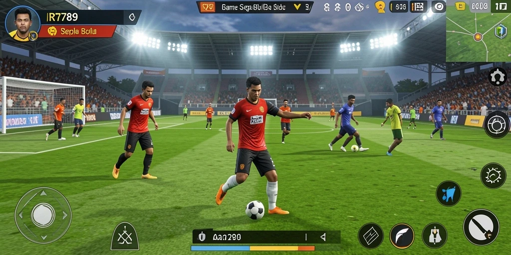 Tampilan gameplay seru di lapangan sepak bola RR789.