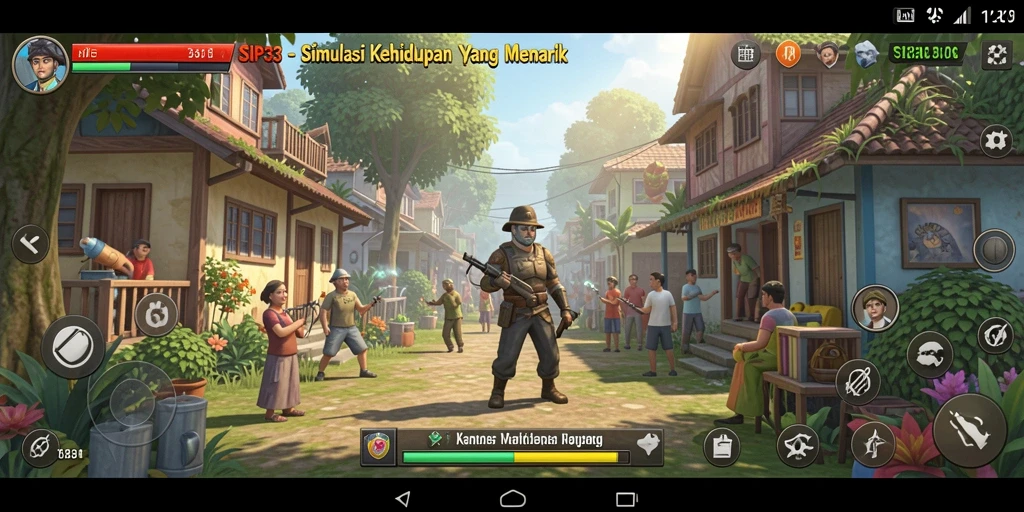 Tangkapan layar SIP33 menunjukkan gameplay simulasi kehidupan yang dinamis.